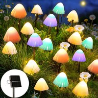 Solar Pilzlampe Garten Deko 20 LED Lichterkette IP65 Wasserdicht 16,5 Fuß 2 Modi