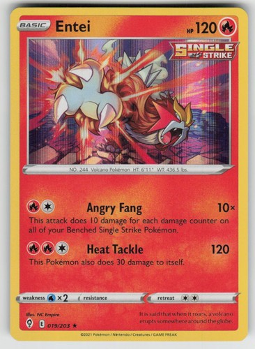Holo Entei 019/203 Rare Evolving Skies Near Mint