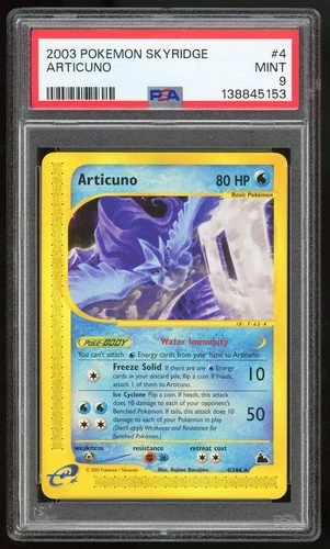 PSA 9 MINT Articuno Rare Skyridge 4/144 Pokemon Card TCG