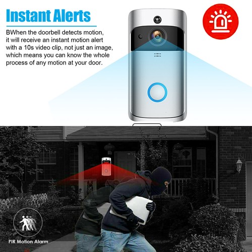 Wireless WiFi Video Doorbell Smart Phone Camera Door Bell Ring Intercom Security - Picture 16 of 28