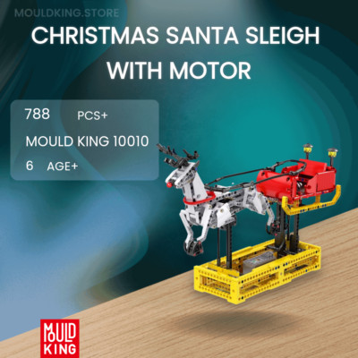 Mould King 10010 Weihnachts Weihnachtsmann Schlitten mit Motor mit 788 Teilen