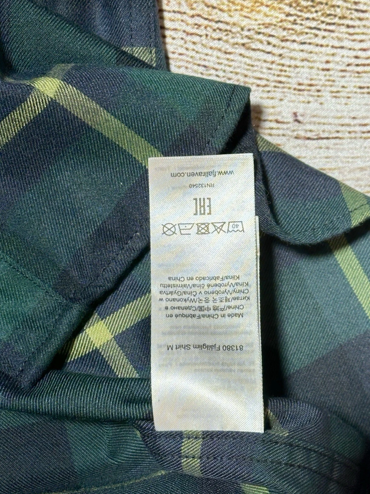 fjallraven fjallglim plaid long sleeve logo shirt