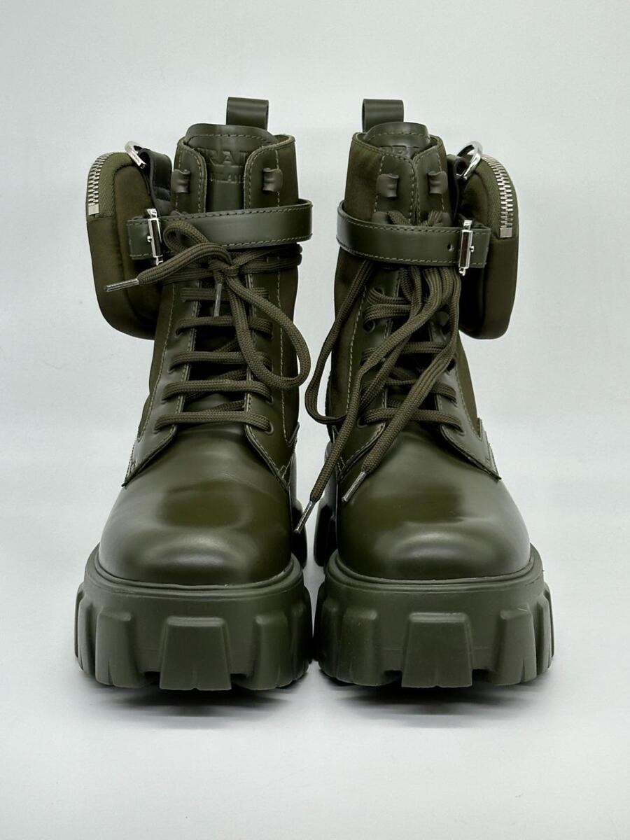 PRADA Monolith Leather Nylon Lug Sole Combat Hiking Boots PRADA Monolith Leather Nylon Lug Sole Combat Hiking Boots