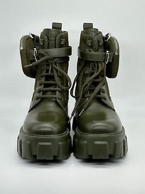PRADA Monolith Leather Nylon Lug Sole Combat Hiking Boots PRADA Monolith Leather Nylon Lug Sole Combat Hiking Boots
