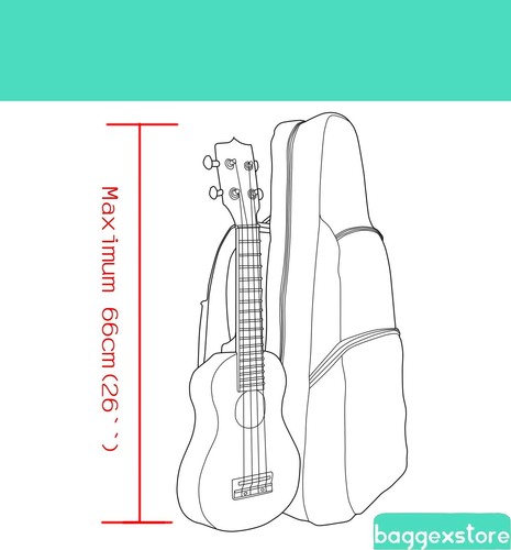 26" Tenor Ukulele Gig Bag Soft Case Rucksack Backpack 2Ways Daypack Multi-colors - Picture 32 of 56