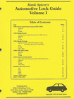 Hank Spicer's Automotive Lock Guide 1993 Volume 1 Locksmithing