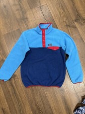 Patagonia Synchilla Fleece Pullover Boys Kids Youth XL 14 Blue Red 14 Snap Used