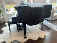 New Piano Cover for Kawai GM10- Quilted Black Nylon with Side Splits