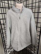 Magellan Outdoors Soft Fleece Jacket White Gray Full-Zip Size Youth M