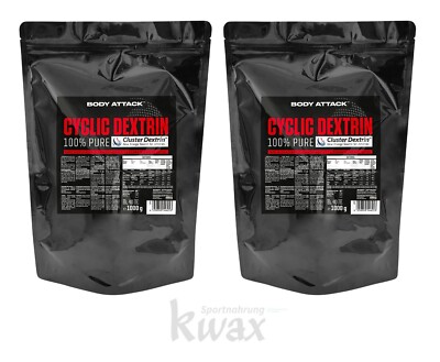 (EUR 26,09/kg) 2er-Pack - Body Attack - Cyclic Cluster Dextrin - 2x 1000g Beutel
