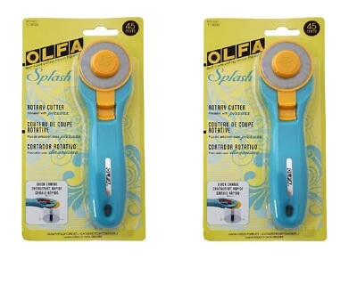PACK OF TWO(2) - Splash Rotary Cutter 45mm Aqua OLFA RTY-2/C