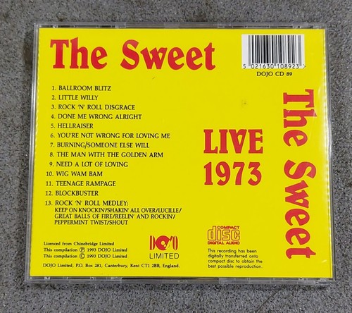 The Sweet: Live 1973 - Ballroom Blitz - CD (CS4) - Picture 2 of 3