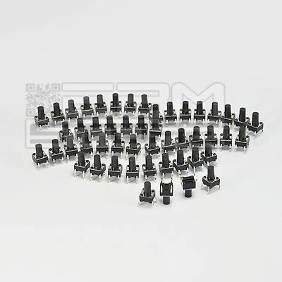 50 pz pulsanti da circuito stampato miniaturizzati 6x6x9,5 - ART. ED04