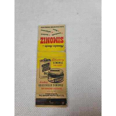 #ad #ad Household Simoniz For Furniture Woodwork Self Polishing Matchbook Cover DQ $12.34