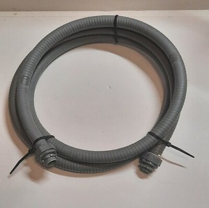 1/2in-8ft-6in Non-Metallic Liquidtight AC Electrical Whip Flexible Conduit, Used