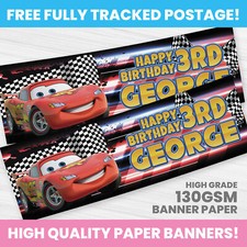 DISNEY CARS PERSONALISED CARS BIRTHDAY CARS BANNER PARTY DECORATION BANNERS