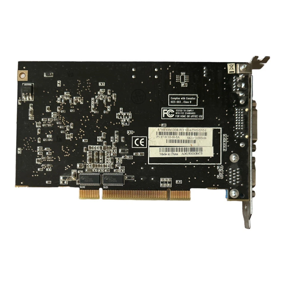 FOR Radeon 7000 64MB DDR PCI  VGA /TVO/DVI-I PN 87-9C02-00-SA SKU# 11003-06 - Image 2 of 3