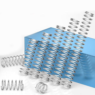 5 Stück Druckfeder – Länge 100mm, Draht-Ø 1,8mm, Außen-Ø 20mm, Stark Elastisch, Ermüdungsbeständig