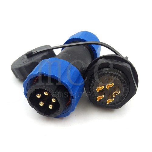 SD20 5pin Panel Mount Waterproof Plug & Socket Circular cable Connector IP68 - Picture 7 of 8