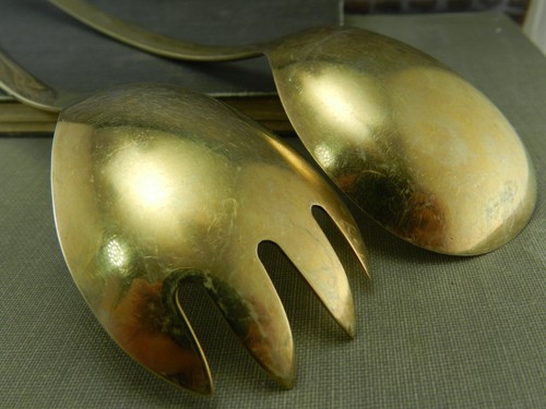 N. M. Thune Norvegia Smalto Blu Argento Sterling 925S Servizio Insalata - Foto 7 di 9