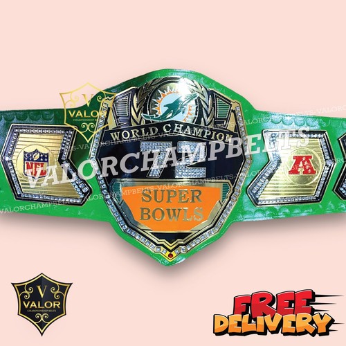 Miami Dolphins Super Bowl NFL Football Championship Fan Belt 4mm BRASS - Picture 4 of 4