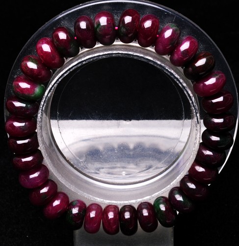 10*10*6mm Natural Ruby Zoisite Epidote More Red Quartz Gemstone Bead Bracelet