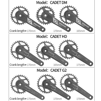 未使用 Praxis Works CADET 32T 1x12速 170 M24 Praxis Cadet DM/HD/G2 Crankset 165/170/175mm 30/32T Press
