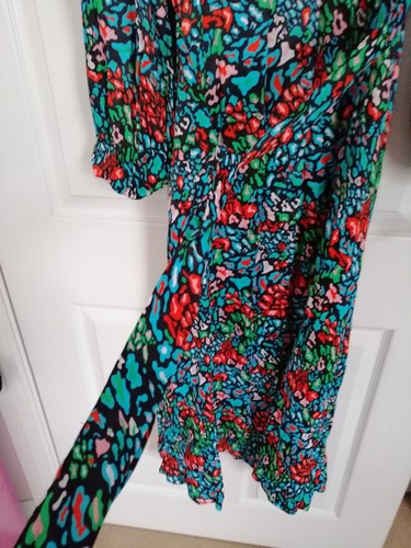 Threadbare Satin Pineapple Midi Dress Size 12 Multi Coloured - Picture 6 of 13