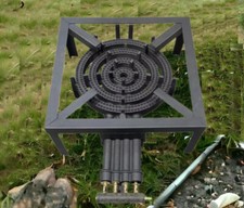 4 Key Heavy Duty Single Cast Iron LPG Gas Boiling Ring Burner Catering48x48x16cm
