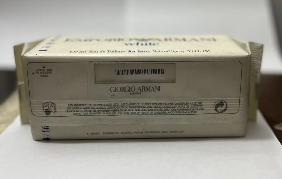 Emporio Armani blanco para él de Giorgio Armani 3,3 fl. Spray OZ EDT para hombre sellado. Foto 2 de 3