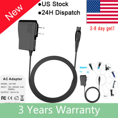 15V Power Razor Charger Cord Adapter For Philips Norelco Shaver HQ8505 US Plug