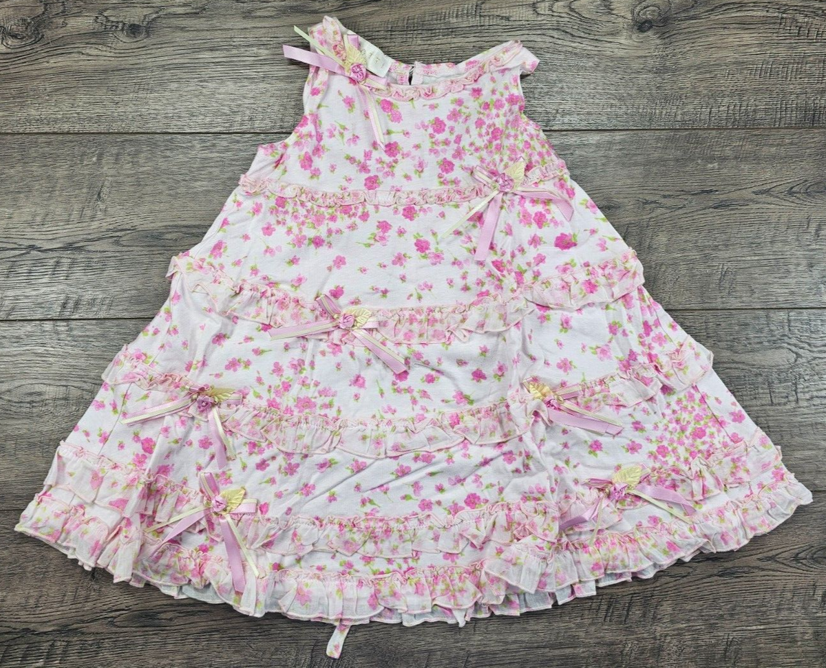 baby clothes biscotti girl clothes Baby Girl Clothes New Biscotti 24 Month Pink Green Ruffle Dress