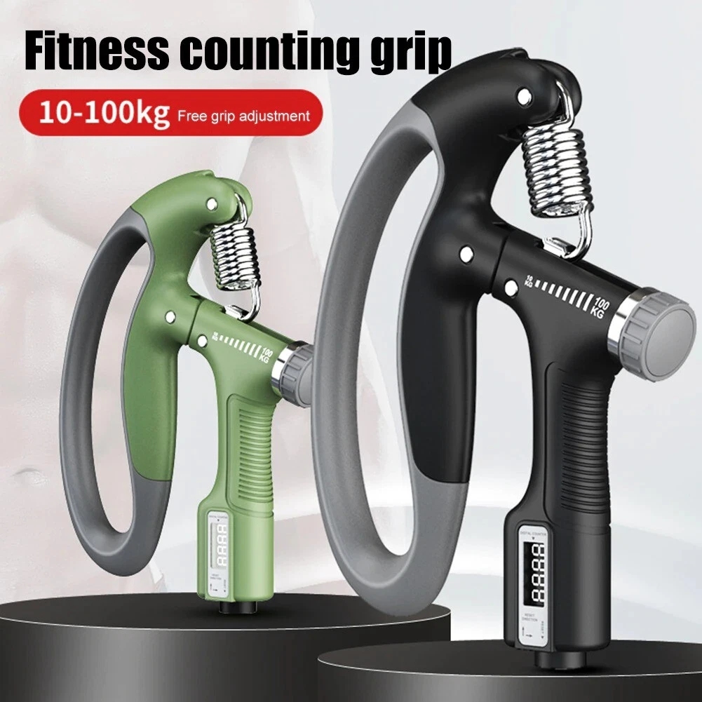 Electronic Hand Exerciser 10 100kg Adjustable Hand Gripper Heavy Duty Hand Grip