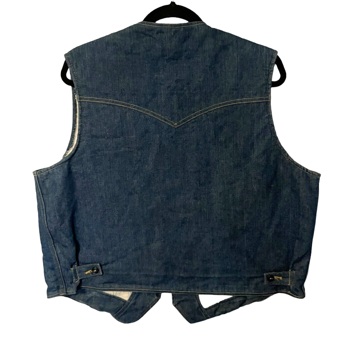 Vintage 70s Lee Storm Rider Sherpa Lined Denim Vest Trucker Jean