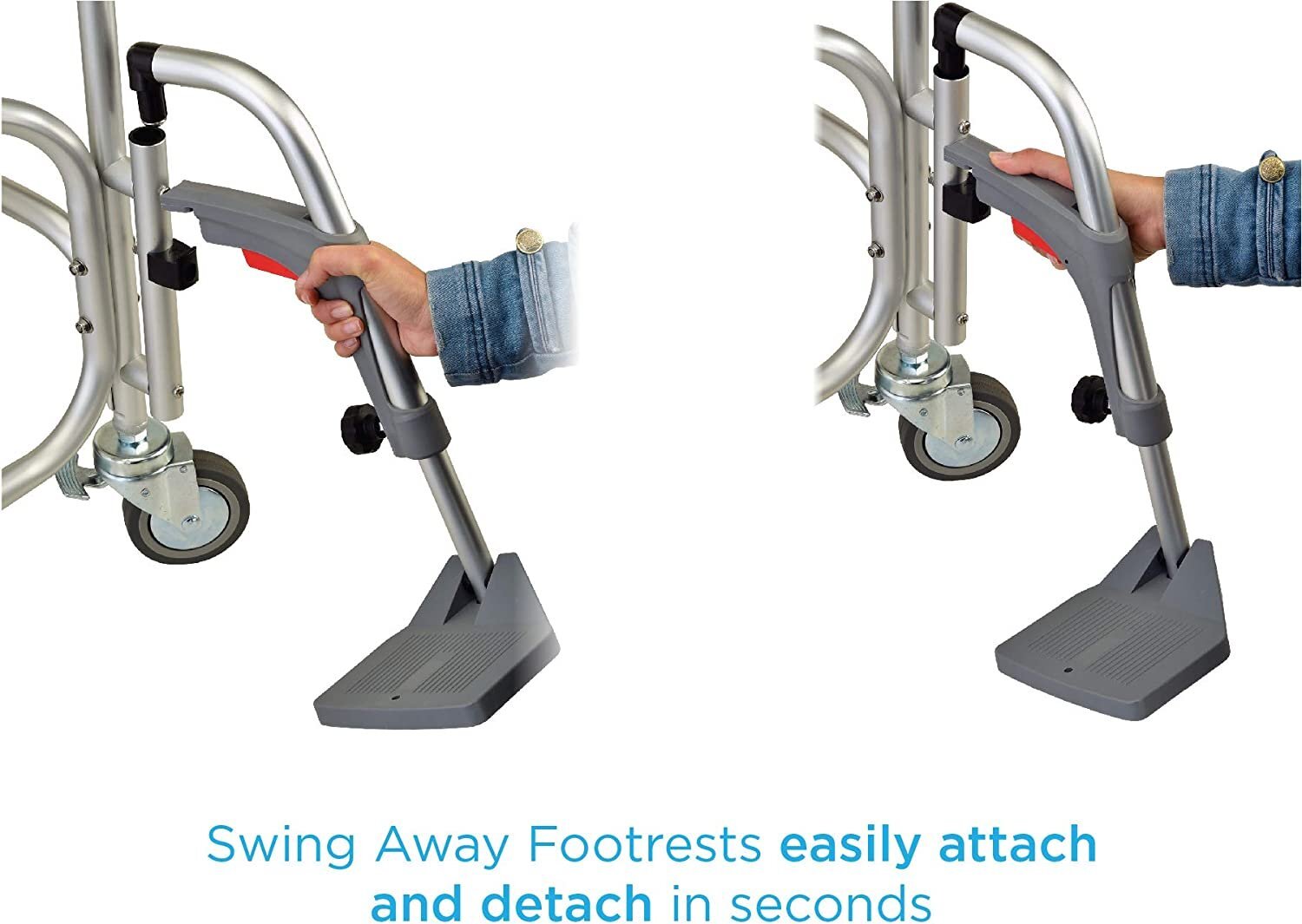 NOVA Medical Products Rolling Shower Commode Chair with Locking Wheels