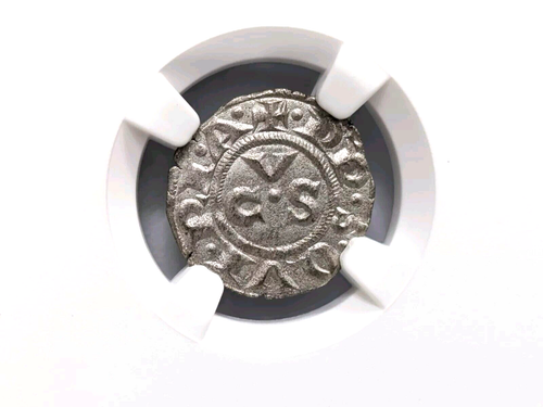 SICILY ITALY Ancona Republic NGC MS 63 BI Denaro AD 1250-1348 CVS Monogram - Picture 7 of 15
