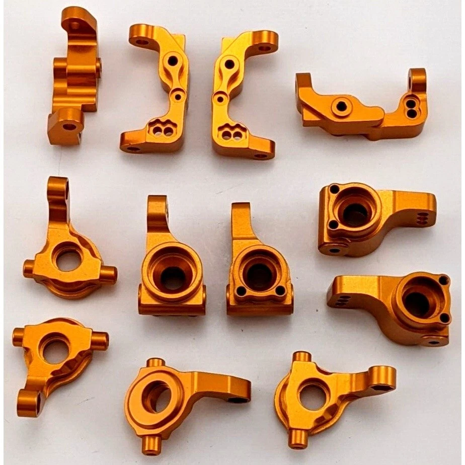 STRC Anodized Aluminum RC Suspension Parts Lot(12) Orange Knuckle Caster Hub - Image 2 of 4
