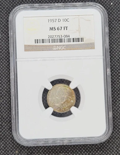 1957-D Roosevelt Dime | NGC MS67 FT Full Torch