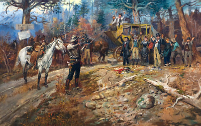 Vintage Charles Russell print '' The Hold Up''