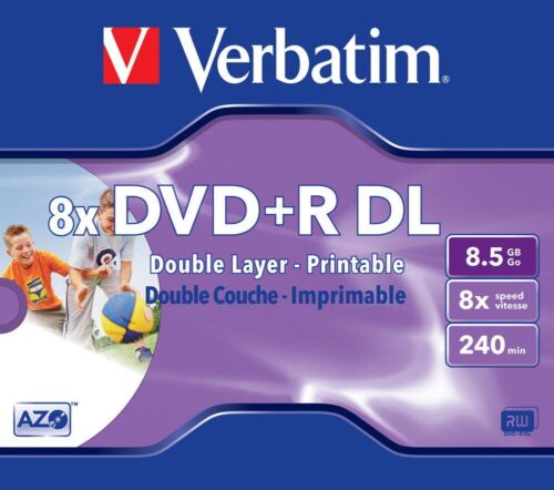 DVD+R DL 8,5GB / 240MIN VERBATIM ÉCRITURE 8X IMPRIMABLE - BUNDLE - Photo 1/3