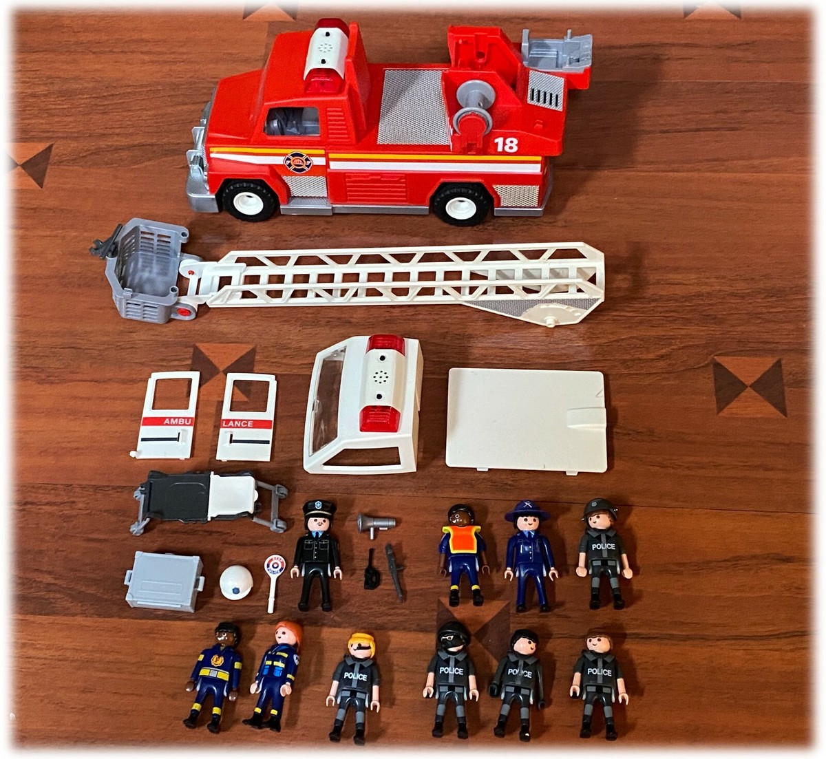PLAYMOBIL 5682 5681 Rescue Ambulance Emergency Fire EMT Pieces