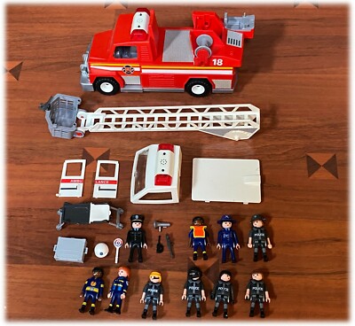 PLAYMOBIL 5682 5681 Rescue Ambulance Emergency Fire EMT Pieces