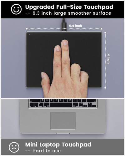 seenda Trackpad, Upgrade Smooth Glass Surface with Multi-Touch, Aluminum Slim US - Picture 5 of 8