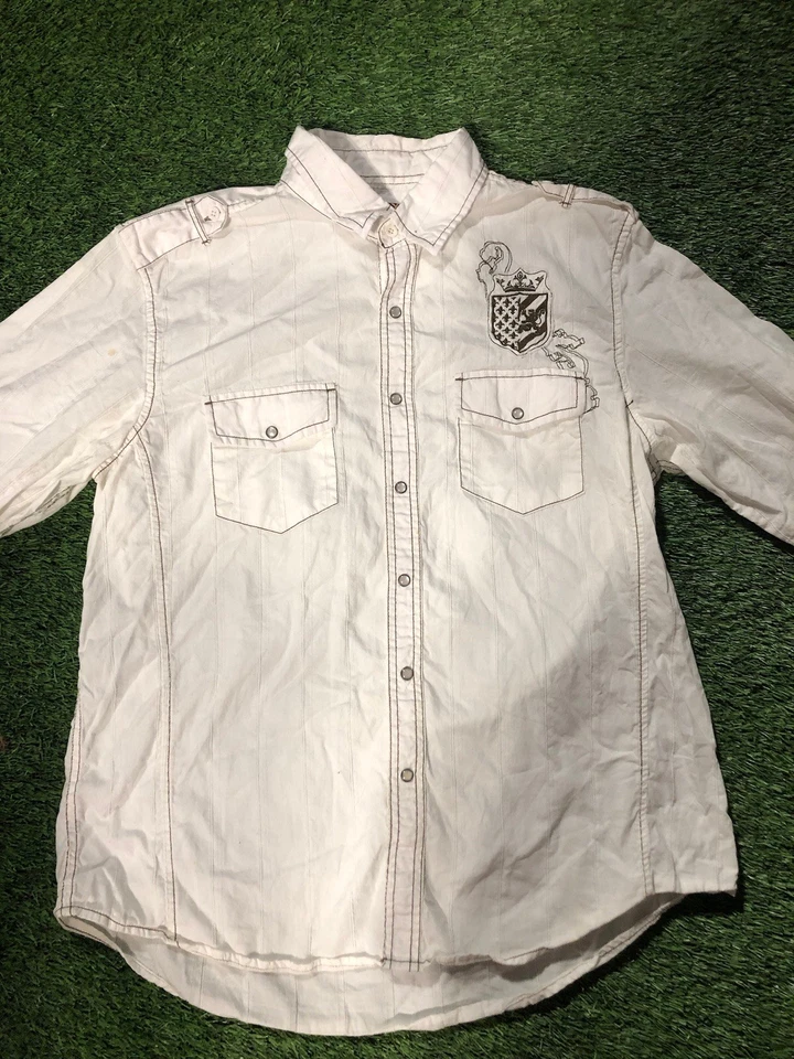 HELIX Shirt mens XL pearl snap long sleeve Embroidered KE7 - Image 2 of 4