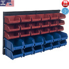 30 Wall Mount Storage Drawers Compartment Organizer Garage Tool Rack Bins
