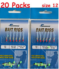 20 Packs Size #12 Sabiki Bait Rigs 6 Hooks Offshore Saltwater Fishing Lure - 417