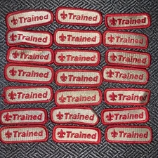 Official Boy Cub Scout BSA Red And Tan Uniform Trained Patch See Description