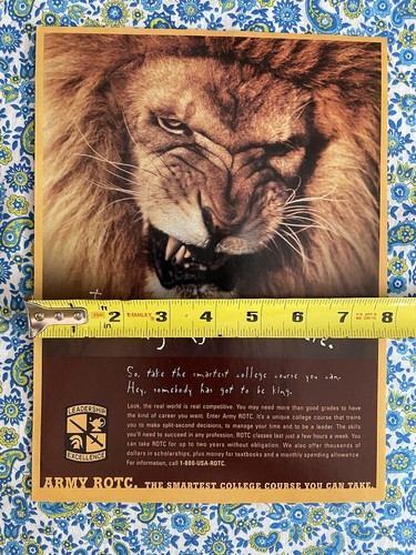 Vintage 1998 Army ROTC Recruitment Print Ad Lion - Picture 6 of 7