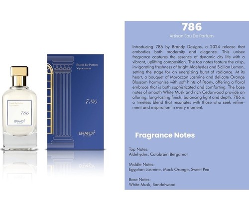 Original Brandy Designs 786 Artisan Eau De Parfum profumo unisex 100 ml - Foto 4 di 4