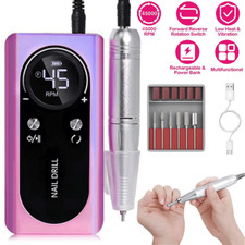 45000RPM Rechargeable Electric Nail Drill Machine Portable Manicure Pedicure Kit